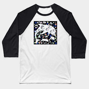 Dolphin Pattern Baseball T-Shirt